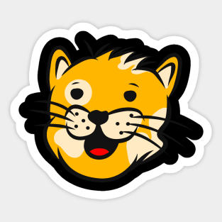 Cats Head Funny Cat Face Cartoon Feline Animals Sticker